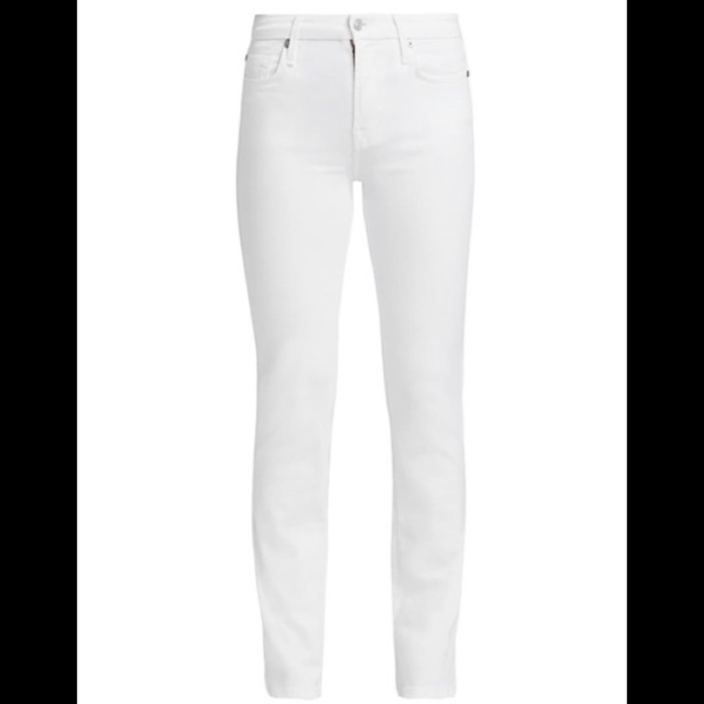 ☀️7 For All Mankind Slim High Rise Straight Leg White Jean 31